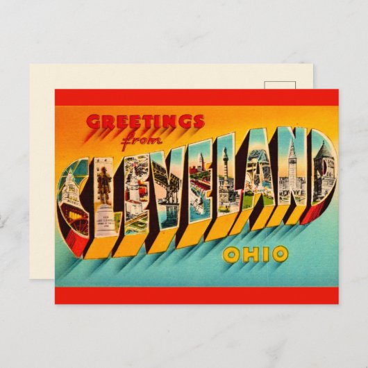Retro Cleveland Ohio Postkarte (Vorne/Hinten)