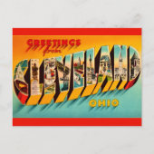 Retro Cleveland Ohio Postkarte (Vorderseite)