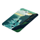 Retro Cliffs of Moher Ireland Landschaftsreise Magnet (Linke Seite)