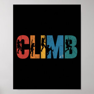 Retro Climb Felsenklettern Coole Free Climbers Poster