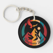 Retro Clingmans Dome Wanderung Sonnenuntergang T - Schlüsselanhänger (Vorderseite)