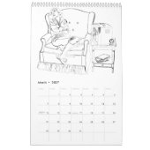 Retro Clip Art Aduloring Coloring Book Kalender (Mär 2027)