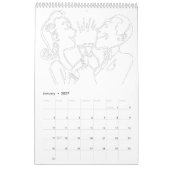 Retro Clip Art Aduloring Coloring Book Kalender (Jan 2027)