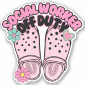 Retro Clog Sozialarbeiter abgabensicher Aufkleber (Vorderseite)