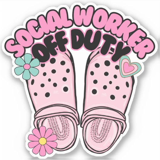 Retro Clog Sozialarbeiter abgabensicher Aufkleber (Vorderseite)