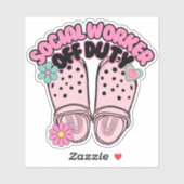 Retro Clog Sozialarbeiter abgabensicher Aufkleber (Blatt)