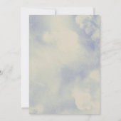 Retro Cloud Nine Calligraphy Blue Brautparty Einladung (Rückseite)
