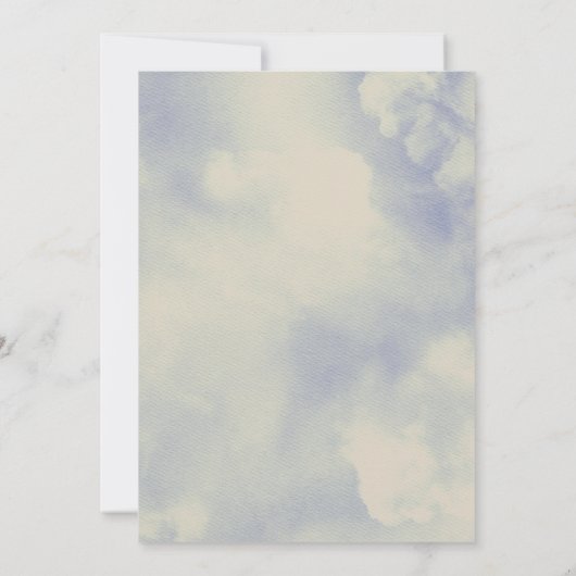 Retro Cloud Nine Calligraphy Blue Brautparty Einladung (Rückseite)