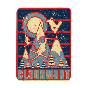 Retro Cloudmont Ski 80er Magnet