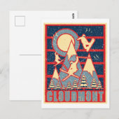 Retro Cloudmont Ski 80er Postkarte (Vorne/Hinten)