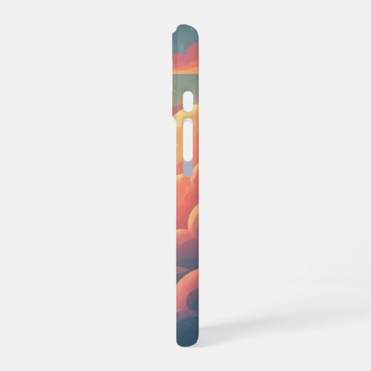 Retro Cloudy Horizon iPhone 16 Hülle (Linke Seite)