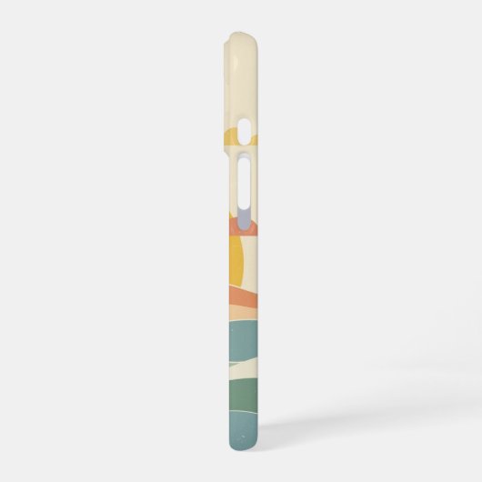 Retro Cloudy Sun iPhone 16 Hülle (Linke Seite)