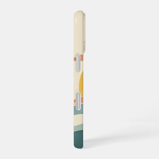 Retro Cloudy Sun iPhone 16 Hülle (Rechte Seite)