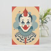Retro Clown Collectoin Einladung (Stehend Vorderseite)