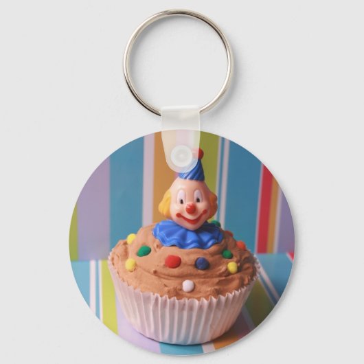 Retro Clown Cupcake Schlüsselanhänger (Vorderseite)