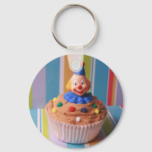 Retro Clown-kleiner Kuchen Schlüsselanhänger
