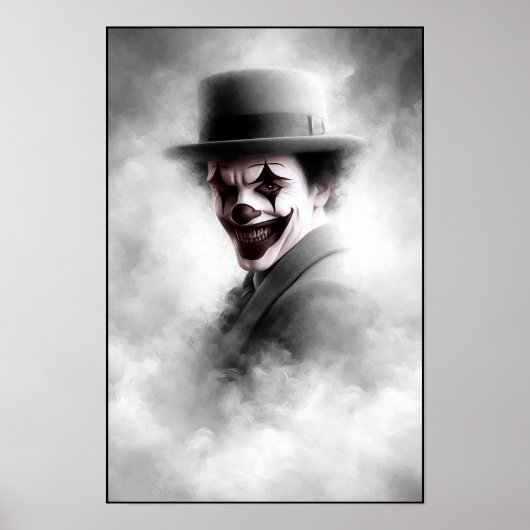 Retro-Clown-Porträt mit Hut Poster (Vorne)