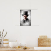 Retro-Clown-Porträt mit Hut Poster (Küche)