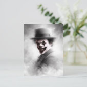Retro-Clown-Porträt mit Hut Postkarte (Stehend Vorderseite)