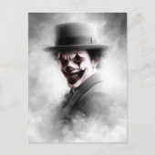 Retro-Clown-Porträt mit Hut Postkarte (Vorderseite)