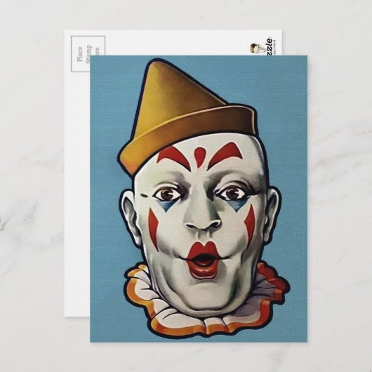 Retro Clown Postkarte (Vorne/Hinten)