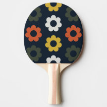 Retro-Club-Blumenmuster-Tischtennis der Siebzigerj