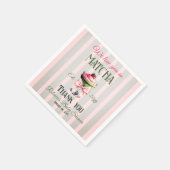 Retro Club Pink Bow Liebe Matcha Baby Dusche Serviette (Ecke)