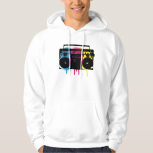 Retro CMYK Boombox Graffiti-Sprühfarbe-Entwurf Hoodie