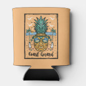 Retro Coast Guard Beach Artwork auf beiden Seiten Dosenkühler (Rückseite)