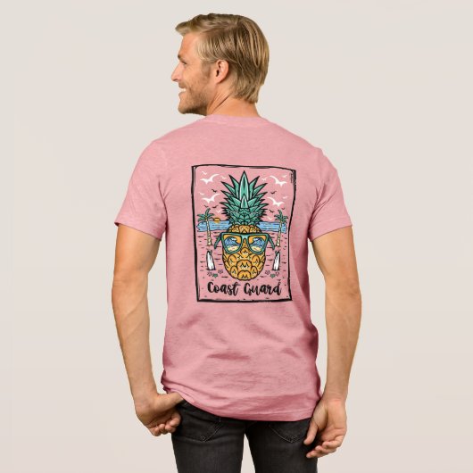 Retro Coast Guard Beach Artwork auf beiden Seiten Tri-Blend Shirt (Rückseite voll)
