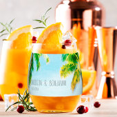 Retro Coastal Beach Palm Trees Tropical Wedding Weinglas Ohne Stiel