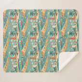 Retro Coastal Lighthouse Sherpa Blanket Sherpadecke (Vorderseite (Horizontal))