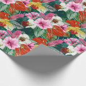 Retro Coastal Paradies Blüten Geschenkpapier (Ecke)