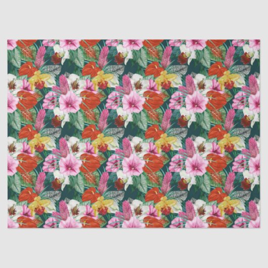 Retro Coastal Paradies Blüten Seidenpapier (Vorderseite)