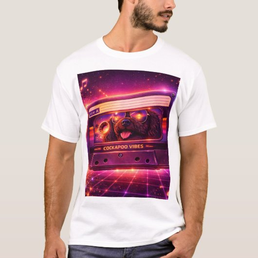Retro Cockapoo Vibes T-Shirt 80er Kasse (Vorderseite)