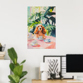 Retro-Cocker-Spaniel-Plakat, Cocker Spaniel Öl Poster (Heimbüro)
