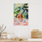 Retro-Cocker-Spaniel-Plakat, Cocker Spaniel Öl Poster (Küche)