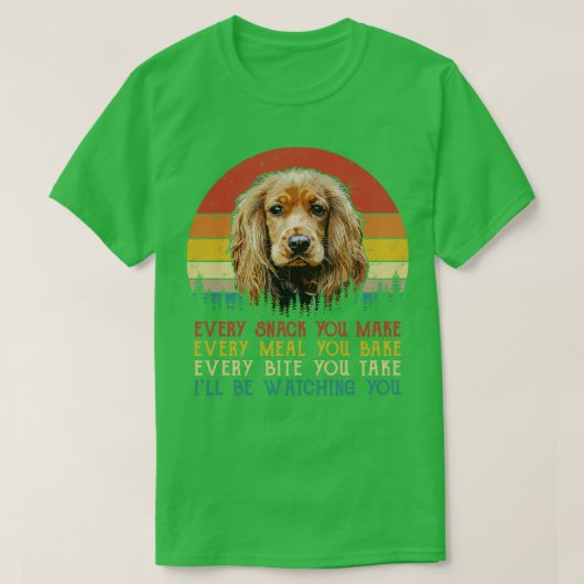 Retro Cocker Spanisch jeden Snack, den Sie machen  T-Shirt (Design vorne)