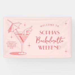 Retro Cocktail Bachelorette Wochenendbanner Banner