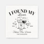 Retro Cocktail Bacheloretto Black Paper Serviette (Vorderseite)