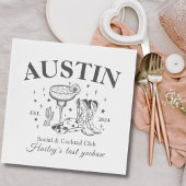 Retro Cocktail Cowboy Junggeselinnen-Abschied Serviette