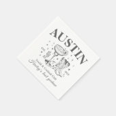 Retro Cocktail Cowboy Junggeselinnen-Abschied Serviette (Ecke)