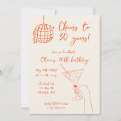 Retro Cocktail Geburtstagsfeier Einladung (Vorderseite)