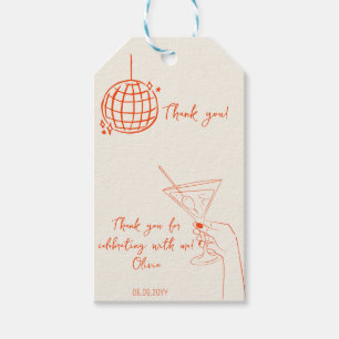 Retro-Cocktail-Geburtstagsfeier fancy Dankeschön Geschenkanhänger