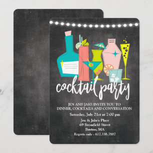 Retro-Cocktail-Getränke Cocktailparty-Einladung Einladung