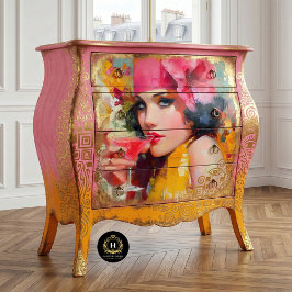 Retro Cocktail Glam Woman Decoupage Seidenpapier