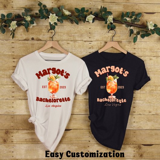 Retro Cocktail Junggeselinnen-Abschied-Brautparty T-Shirt