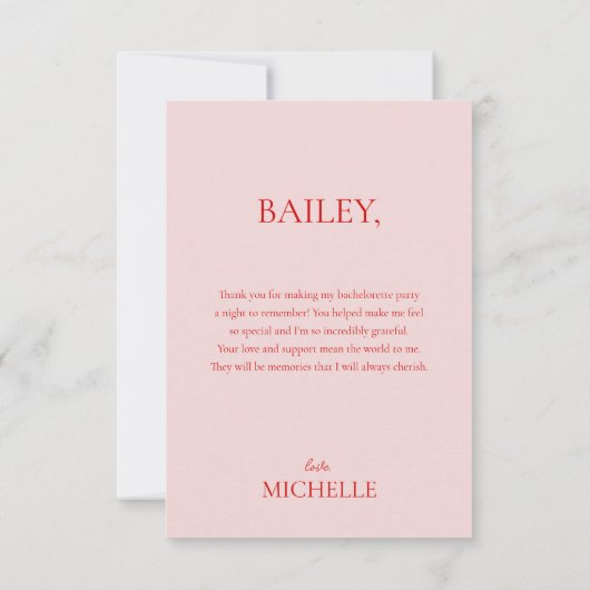 Retro Cocktail Junggeselinnen-Abschied Dankeskarte (Rückseite)