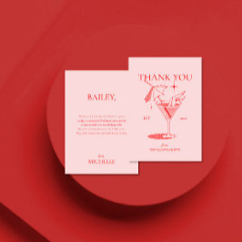 Retro Cocktail Junggeselinnen-Abschied Dankeskarte