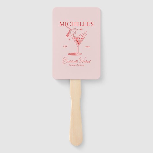 Retro Cocktail Junggeselinnen-Abschied Fächer (Rückseite)